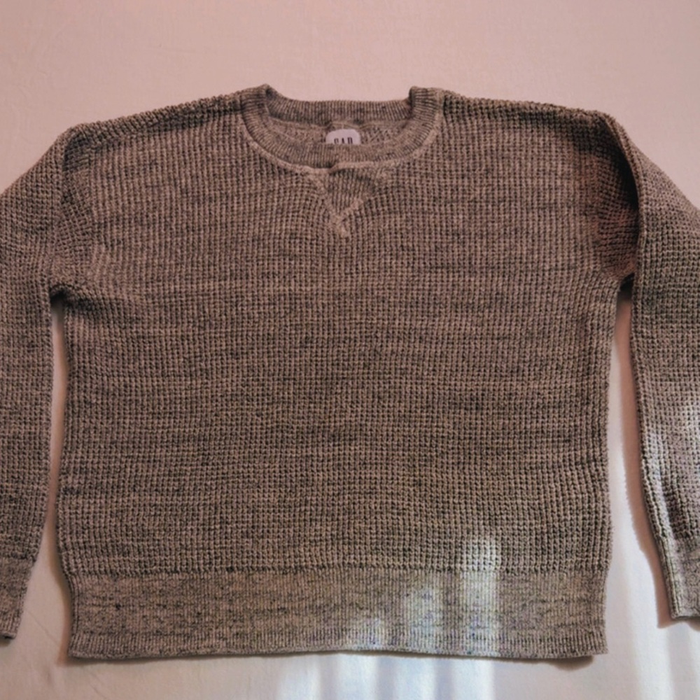 GAP kids Textured Gray Crewneck Sweater